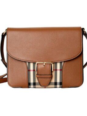 Burberry Small Horseferry Check Dickens Crossbody Bag (in the Honey/Tan colorway